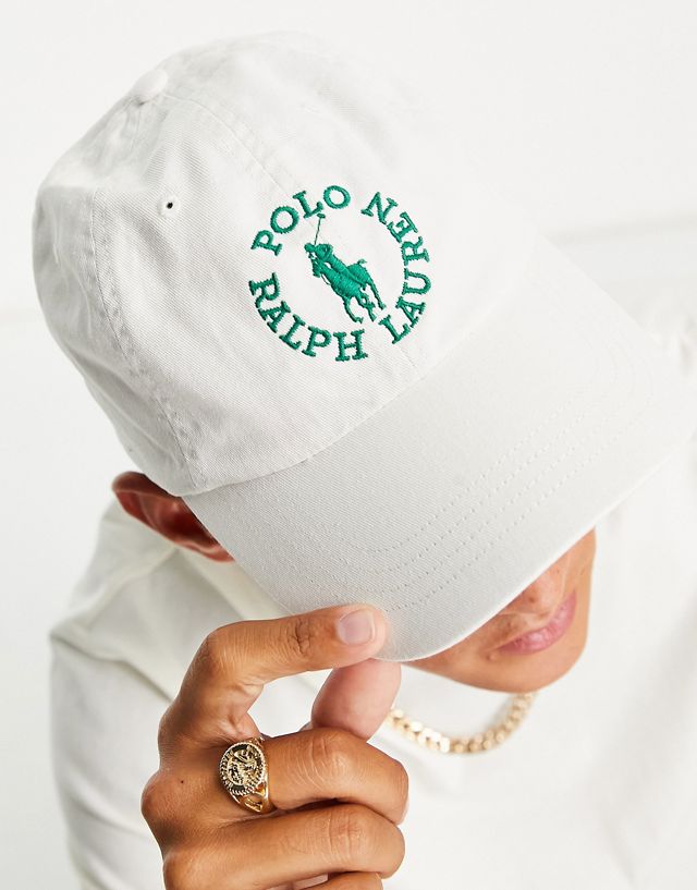 Polo Ralph Lauren x ASOS Exclusive collab cap in cream with circle logo