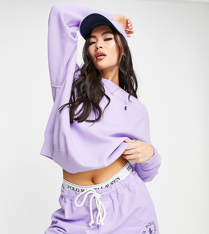 polo ralph lauren x asos exclusive collab co-ord cotton logo shorts in lavender-purple