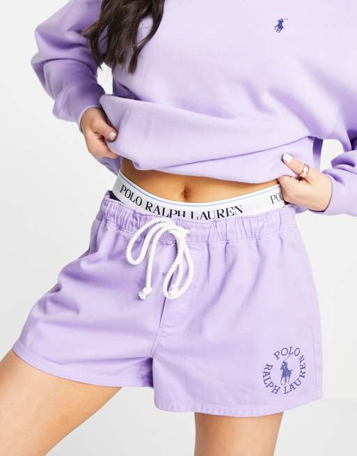 Polo Ralph Lauren x ASOS exclusive collab co ord cotton logo shorts in lavender