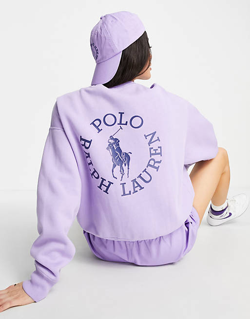 Polo Ralph Lauren x ASOS exclusive collab co-ord long sleeve logo sweatshirt  in lavender | ASOS