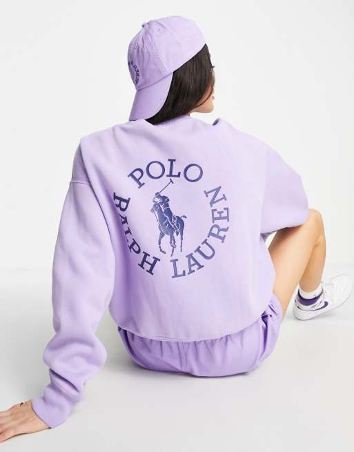 Polo Ralph Lauren x ASOS exclusive collab co-ord long sleeve logo  sweatshirt in lavender | ASOS