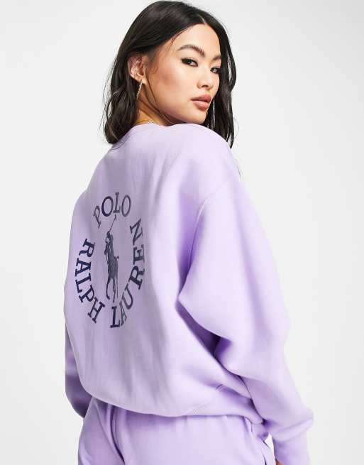 Polo Ralph Lauren x ASOS exclusive collab co-ord long sleeve logo  sweatshirt in lavender | ASOS