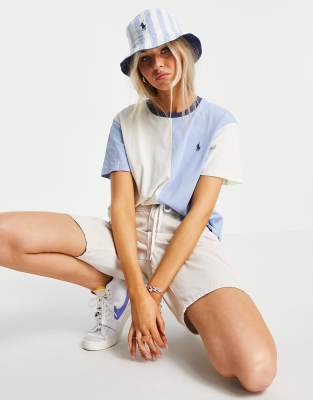 Polo Ralph Lauren X Asos Exclusive Collab Color Block T Shirt In Blue Part Of A Set Asos
