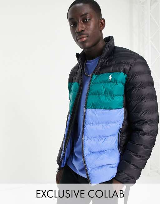 Polo Ralph Lauren x ASOS Exclusive Collab Daunenjacke im Farblockdesign mit Pony Logo