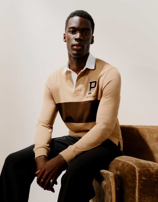 Polo Ralph Lauren x ASOS exclusive collab - Gyldenbrun rugbytrøje med logo - Kun hos ASOS