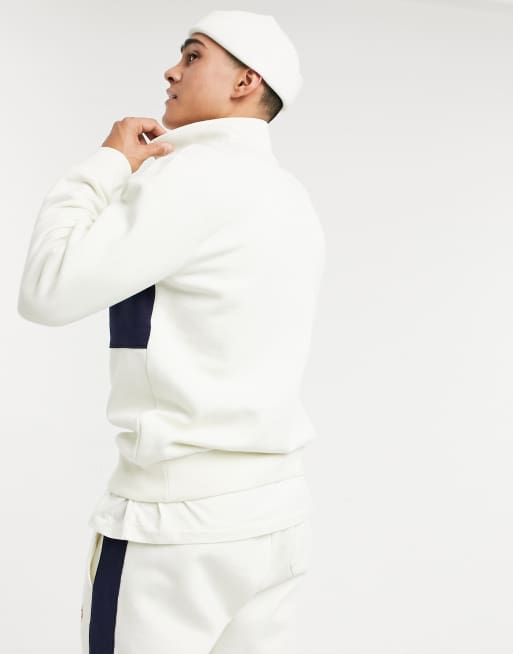 Polo Ralph Lauren x ASOS exclusive collab half zip in cream with logo chest panel