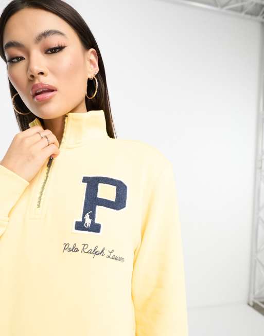 Polo Ralph Lauren x ASOS exclusive collab half zip sweatshirt in yellow with logo and back logo