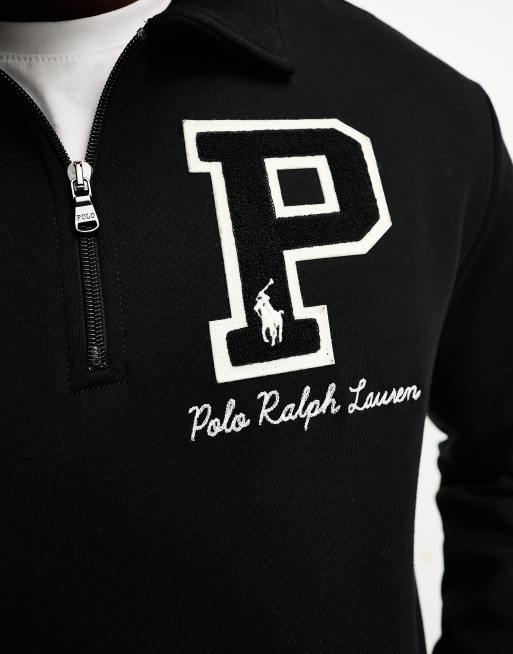 Polo Ralph Lauren x ASOS Exclusive collab half zip with logo in black