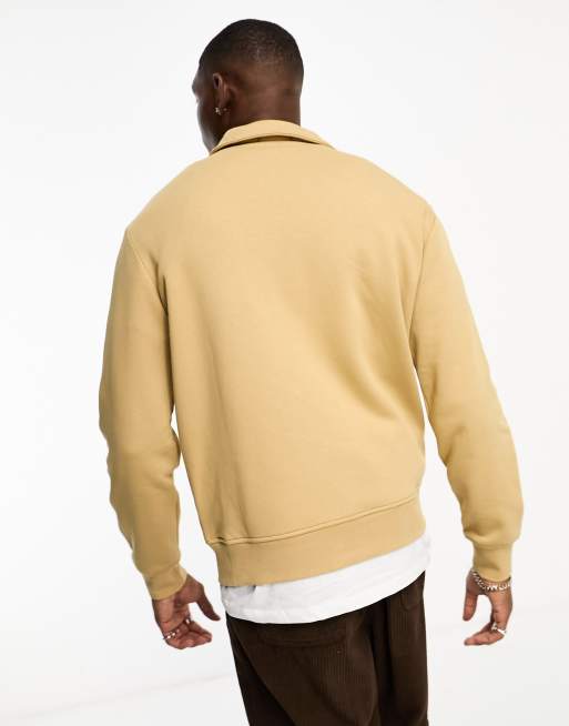 Polo Ralph Lauren x ASOS exclusive collab half zip with logo in tan