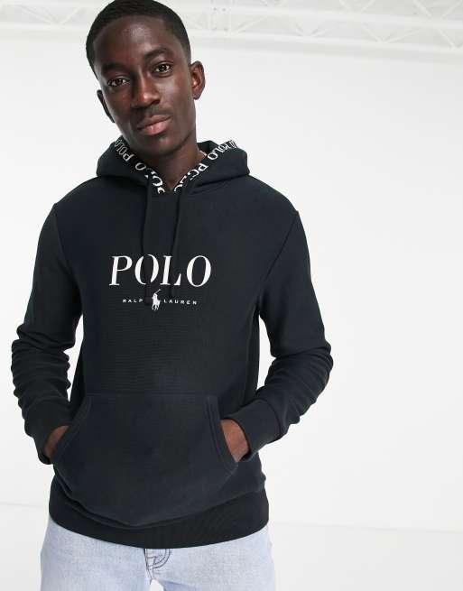 Polo Ralph Lauren x ASOS Exclusive collab hoodie in black with chest logo  and hood logo taping