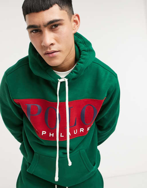 Polo Ralph Lauren x ASOS exclusive collab hoodie in green with red chest  panel