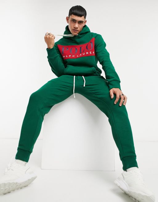 Polo Ralph Lauren x ASOS exclusive collab hoodie in green with red chest  panel