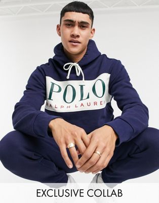Polo Ralph Lauren x ASOS exclusive collab hoodie in navy with logo chest  panel | ASOS