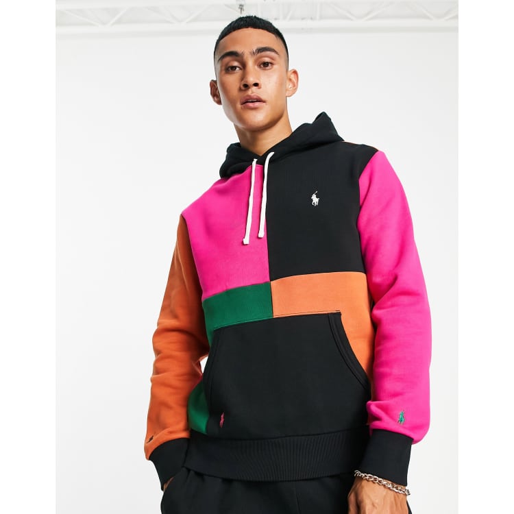 Polo Ralph Lauren x ASOS exclusive collab hoodie in pink colour block with  logo | ASOS