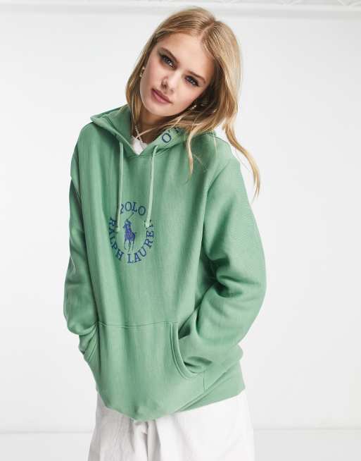 Polo Ralph Lauren x ASOS exclusive collab hoodie in green with red chest  panel