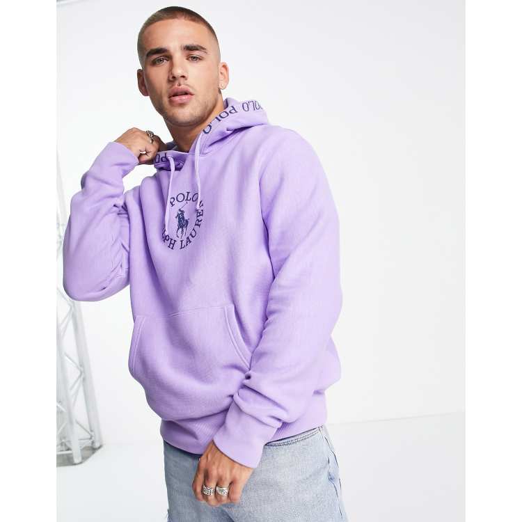 Polo Ralph Lauren x ASOS Exclusive collab hoodie with chest circle logo and  hood logo taping in purple