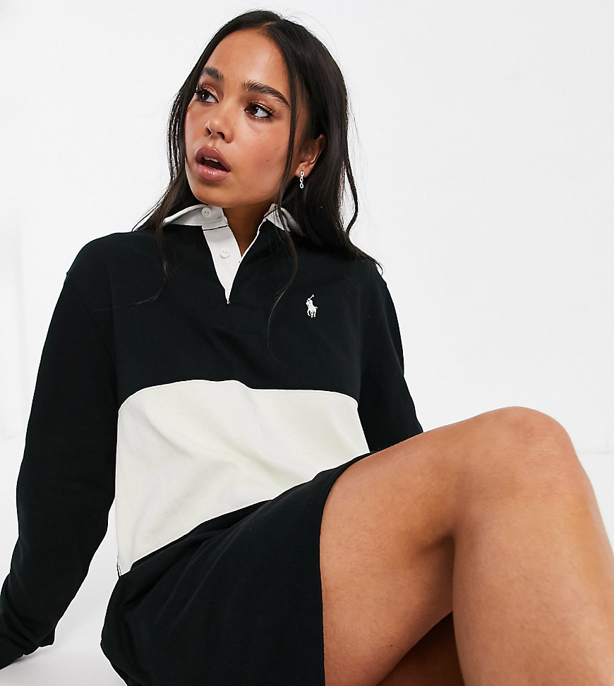 Polo Ralph Lauren x ASOS exclusive collab icon logo rugby dress in black