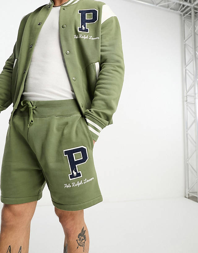 Polo Ralph Lauren - x asos exclusive collab jersey shorts in olive green with logo