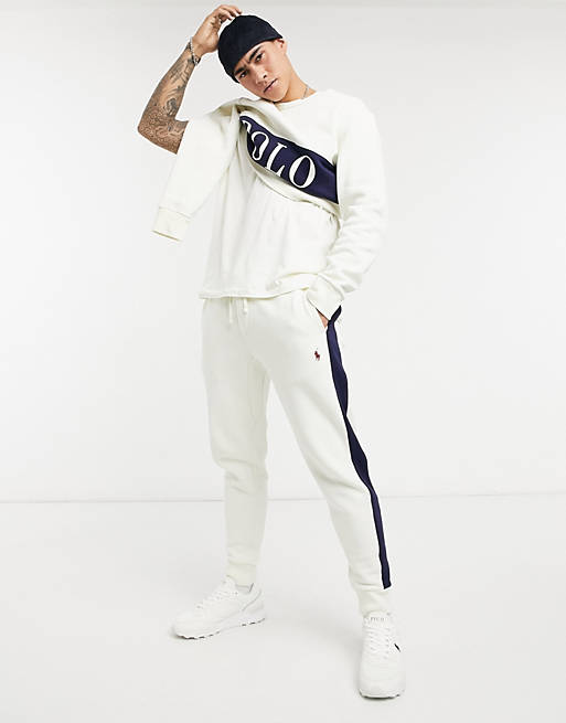 Polo Ralph Lauren x ASOS exclusive collab jogger in cream with side stripe  and pony logo