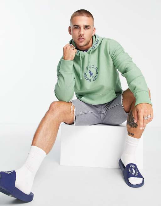 Polo Ralph Lauren x ASOS – Exclusive Collab – Kapuzenpullover in Grün mit Brust-Logo und Logostreifen auf der Kapuze