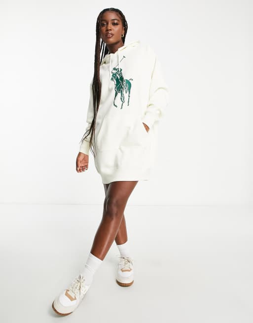 Polo Ralph Lauren x ASOS exclusive collab lightweight hoodie dress in cream