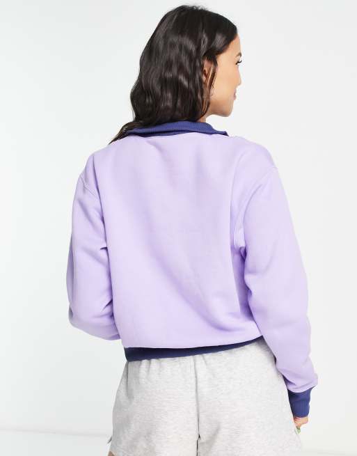 Polo Ralph Lauren x ASOS exclusive collab logo 1 4 zip sweatshirt in lavender part of a set