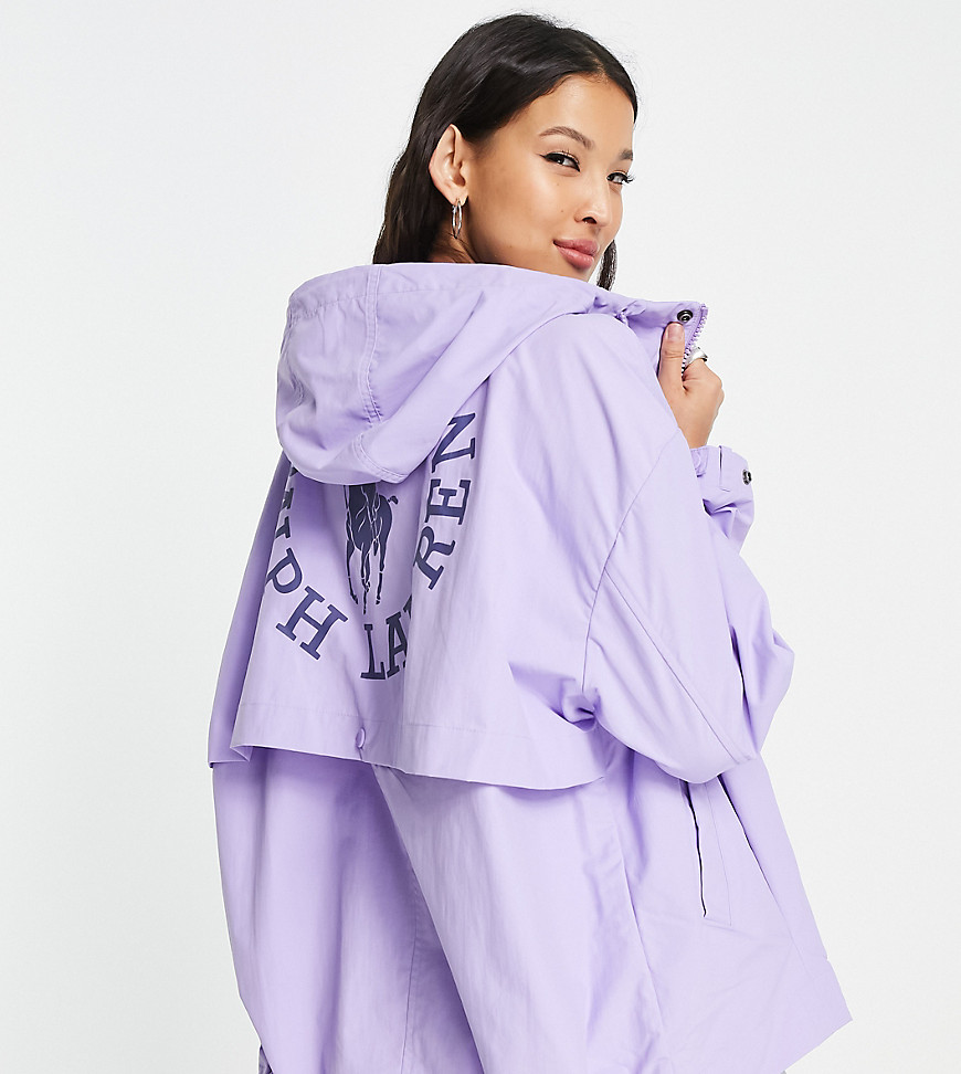 Polo Ralph Lauren x ASOS exclusive collab logo back nylon hooded jacket in lavender-Purple