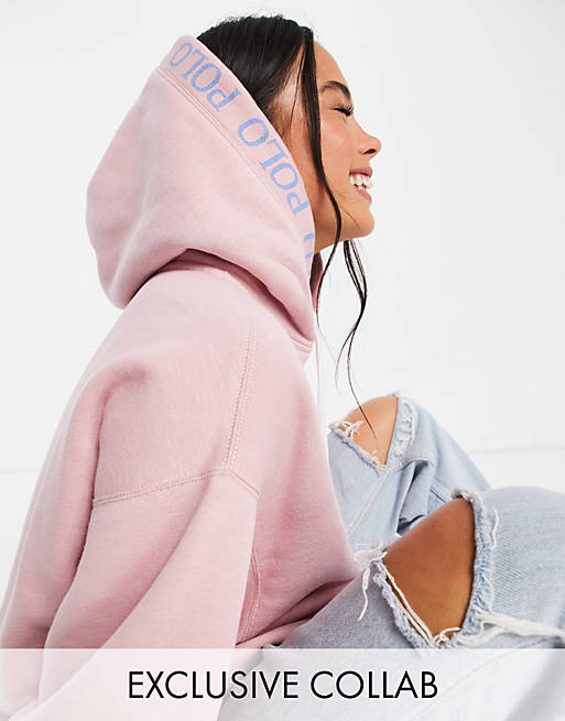 Polo Ralph Lauren x ASOS exclusive collab logo hoodie in pink