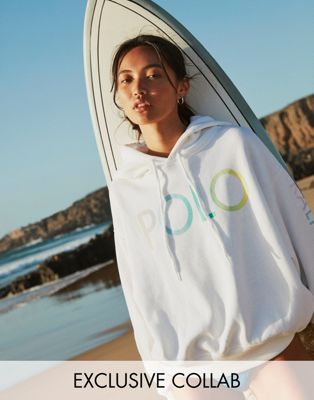 Polo Ralph Lauren x Asos exclusive collab logo hoodie-White