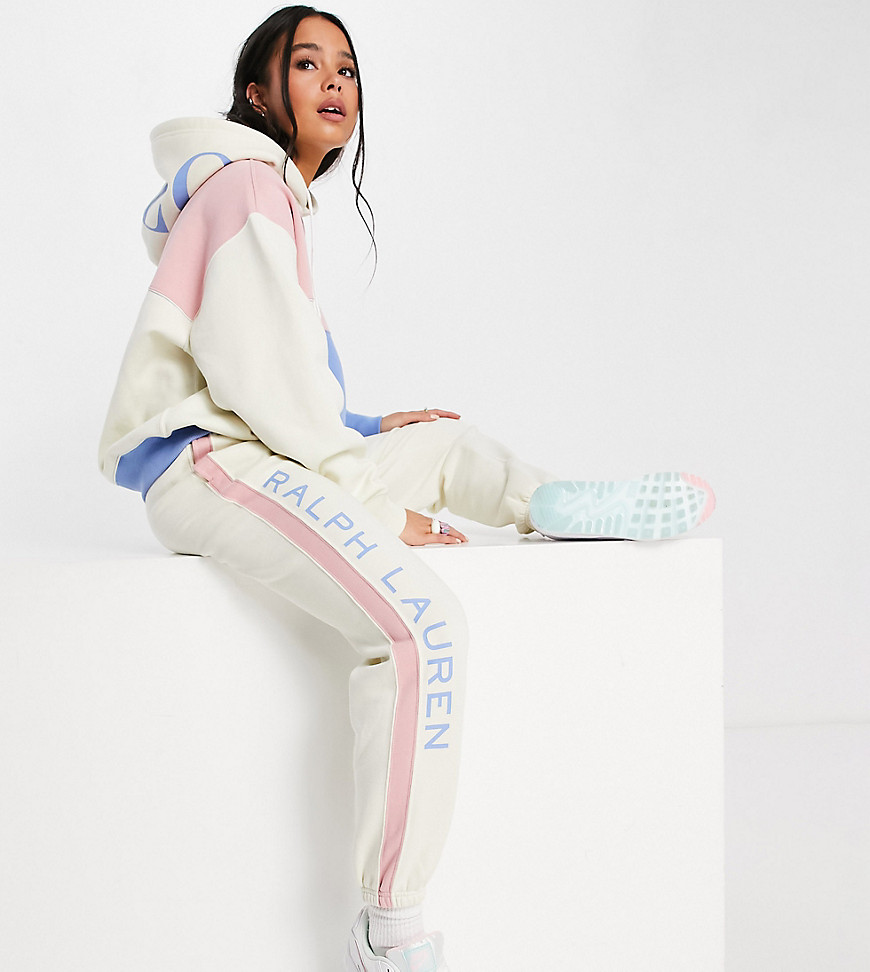 Polo Ralph Lauren x ASOS exclusive collab logo sweatpants in cream-White