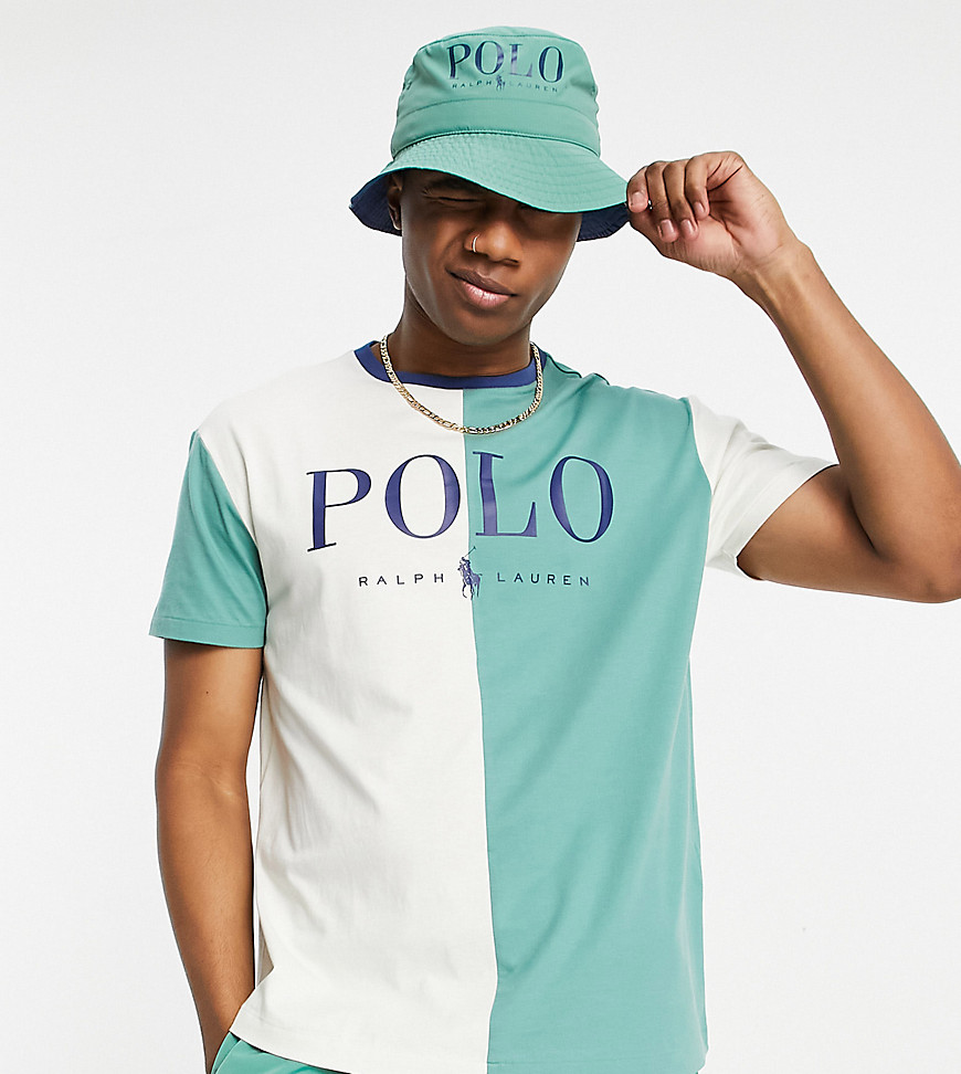 Polo Ralph Lauren x ASOS exclusive collab logo t-shirt in cream & green-Multi