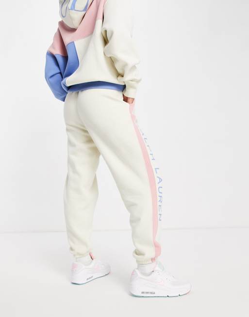 Polo Ralph Lauren x ASOS exclusive collab logo trackies in cream | ASOS