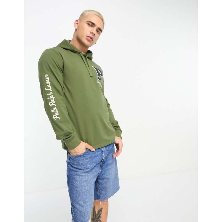 Polo long sleeve hooded t clearance shirt