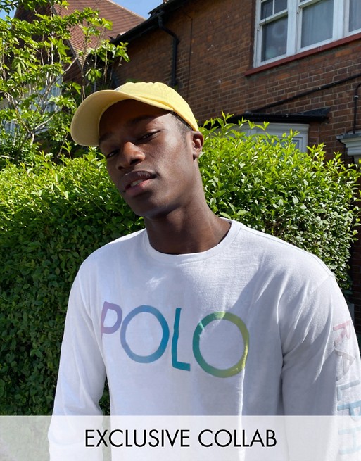 Polo Ralph Lauren x ASOS exclusive collab long sleeve t-shirt in white with back logo