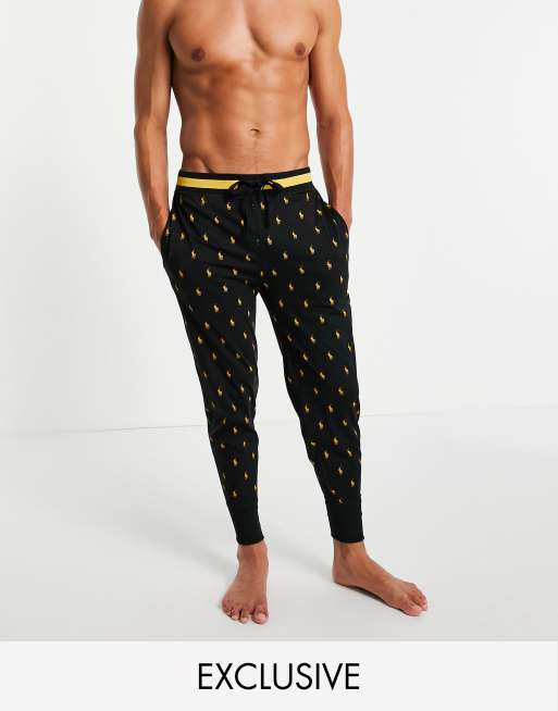 Polo Ralph Lauren x ASOS exclusive collab lounge joggers in black with all over pony logo