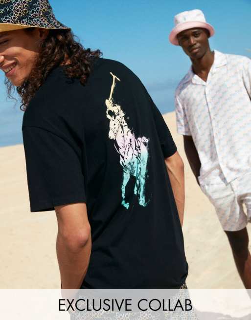 Polo Ralph Lauren x ASOS exclusive collab oversized t-shirt in black with  pony back print | ASOS