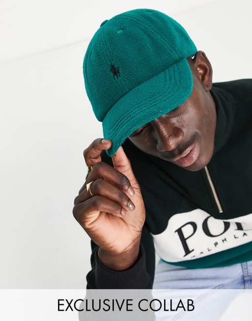 Polo Ralph Lauren x ASOS exclusive collab polar fleece cap in green with  pony logo | ASOS