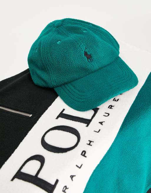 Polo Ralph Lauren x ASOS exclusive collab polar fleece cap in green with  pony logo | ASOS