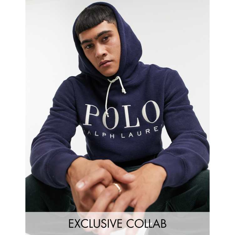 Polo Ralph Lauren x ASOS exclusive collab polar fleece hoodie in navy with  chest logo