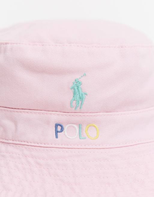 Pink ralph lauren store bucket hat