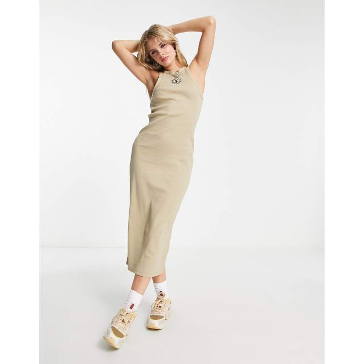 Polo Ralph Lauren x ASOS exclusive collab ribbed tank dress in khaki | ASOS