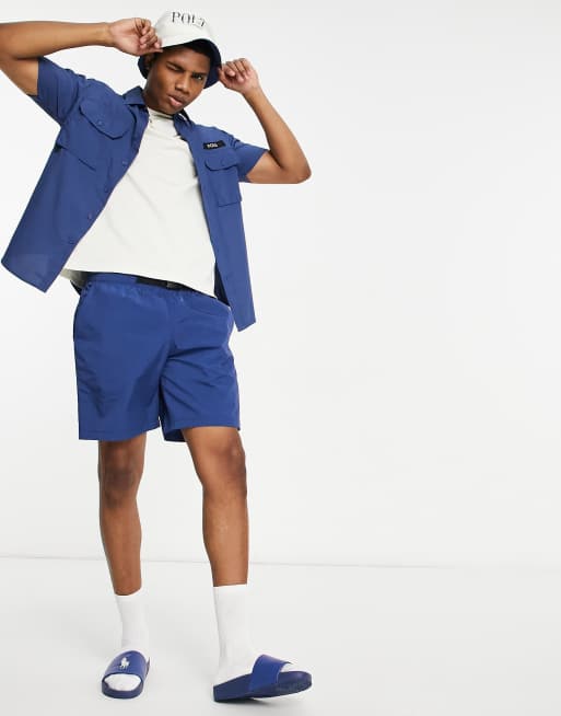 Polo Ralph Lauren x ASOS Exclusive Collab Ripstop Shorts in Marineblau mit Gurtel und Polospielerlogo ASOS