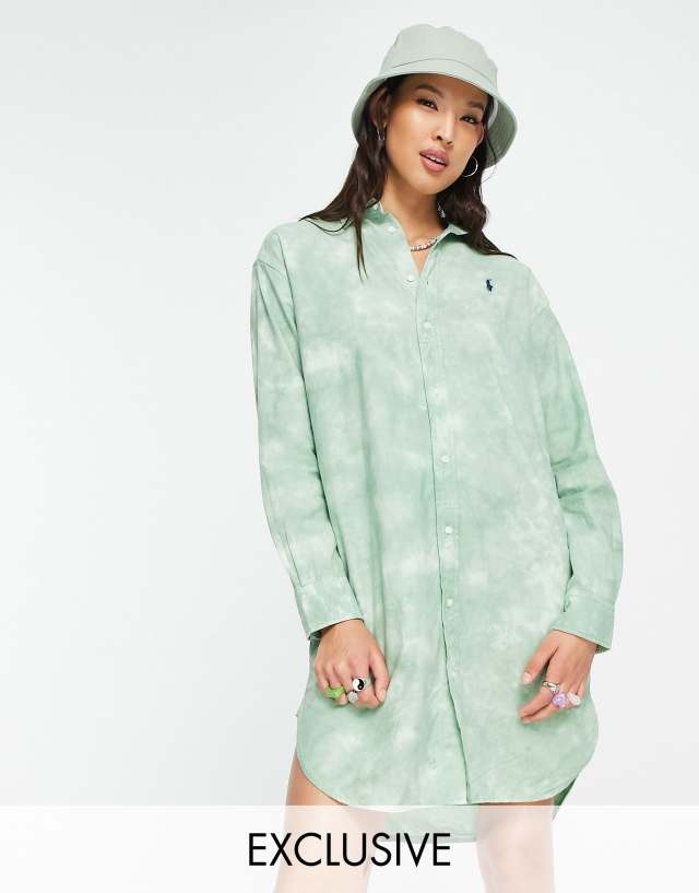 Polo Ralph Lauren x ASOS exclusive collab shirt dress in tie dye print