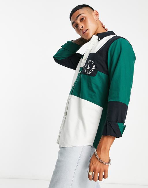 Polo Ralph Lauren x ASOS exclusive collab shirt in cream color block with logo