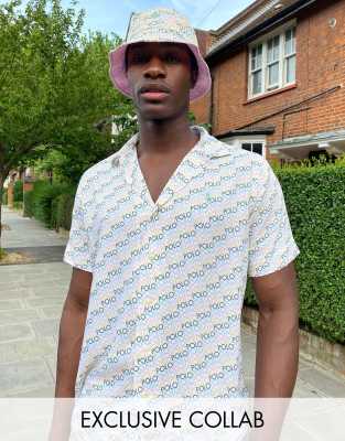 Polo Ralph Lauren x ASOS exclusive collab shirt in white with all over logo