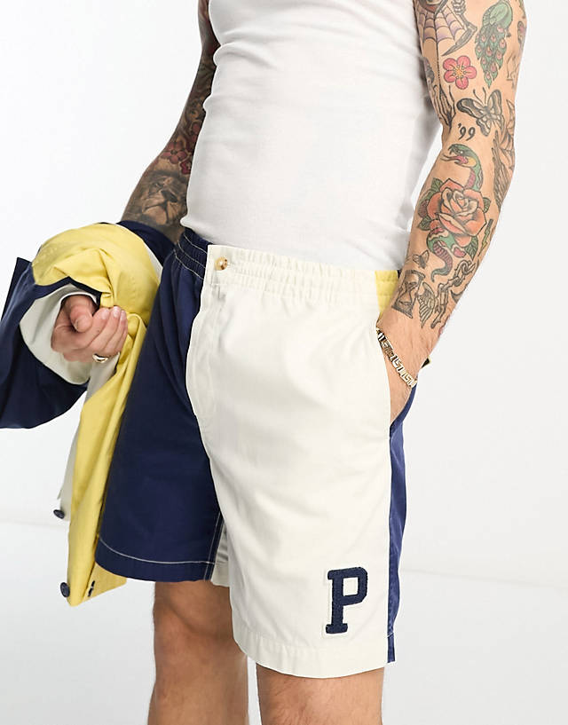 Polo Ralph Lauren - x asos exclusive collab shorts in colourblock navy/cream with logo