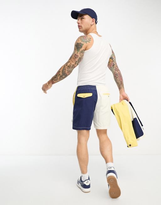 Polo Ralph Lauren x ASOS exclusive collab shorts in colourblock navy/cream  with logo