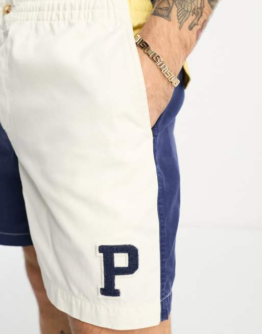 Polo Ralph Lauren x ASOS exclusive collab shorts in colourblock navy/cream  with logo