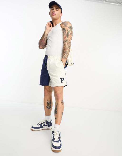 Polo Ralph Lauren x ASOS exclusive collab shorts in colourblock navy/cream  with logo