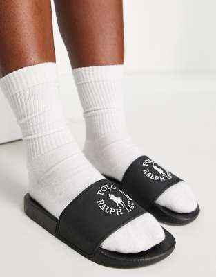 ralph lauren black sliders